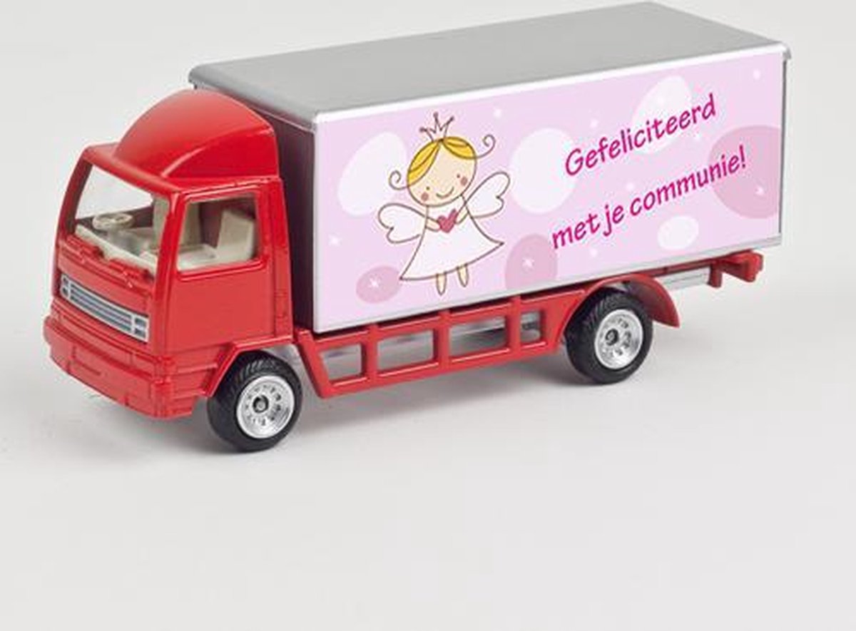 Leuk kado met naam model vrachtwagen - rood