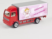 Leuk kado met naam model vrachtwagen - rood