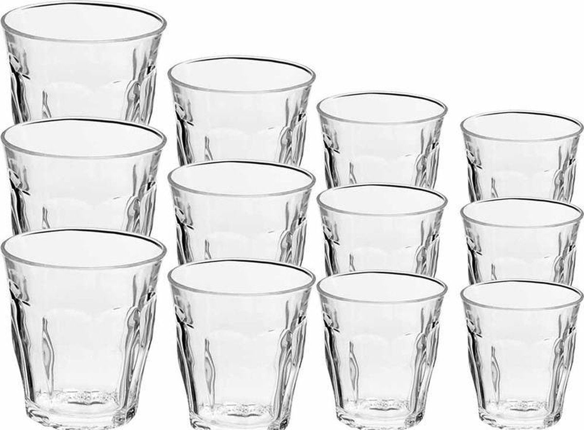 Drinkglazen/waterglazen Picardie set transparant 160/310 ml - 24-delig - koffie/thee glazen
