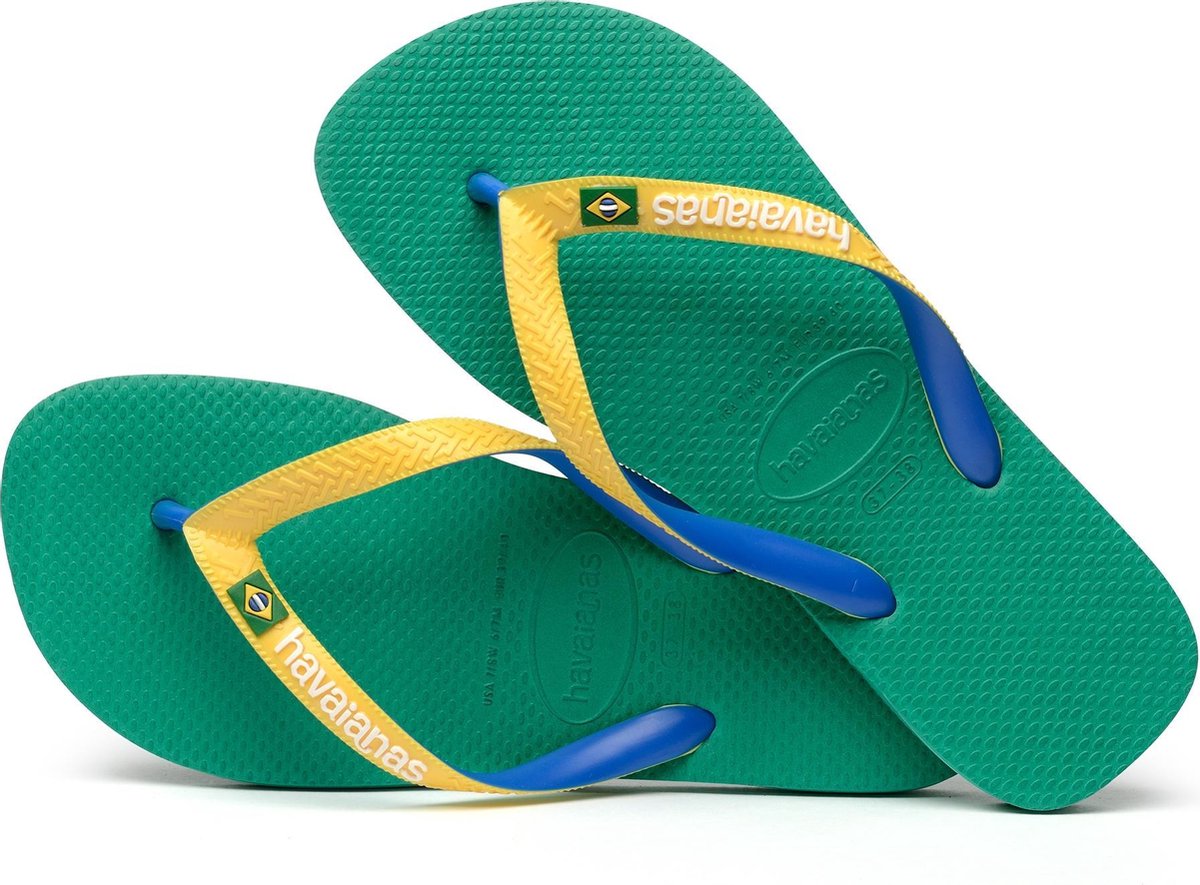 Havaianas Slippers - Maat 41/42 - Unisex - groen - geel - blauw