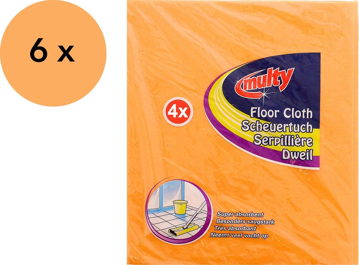 Multi viscose Dweil - 6 x 4 stuks (24) - 60x70cm - Voordeelverpakking