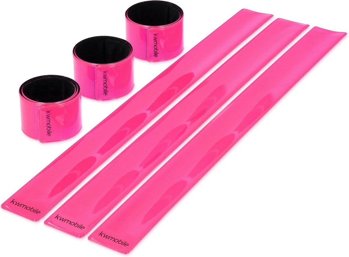 kwmobile reflecterende banden - Set van 6 lichtgevende armbanden - Reflectorband voor hardlopen