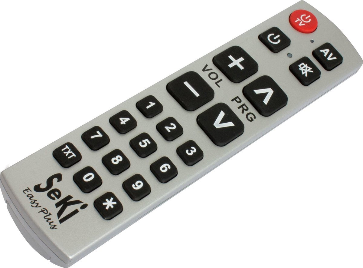 Senioren / Slechtzienden universele afstandsbediening Seki Easy Plus - Zilver