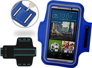 Blauw Universele Spatwaterdichte Sportarmband voor Huawei P8 P9 P10 Lite en Sony Xperia XZ XZs XA Z5 en HTC 10 one M9 - Hardloop 5.5 inch Sport Armband (Apple iPhone
