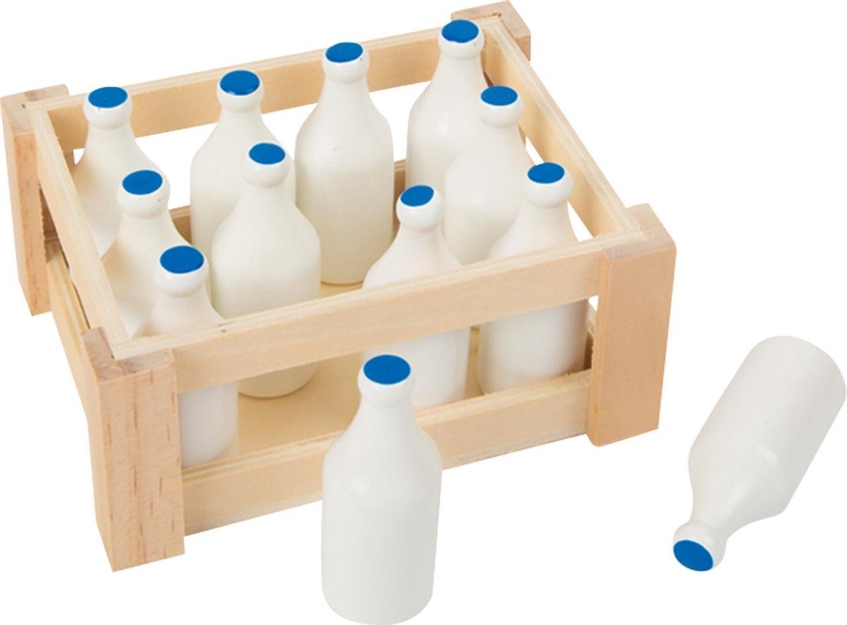 Melkfles set van 12 in kist