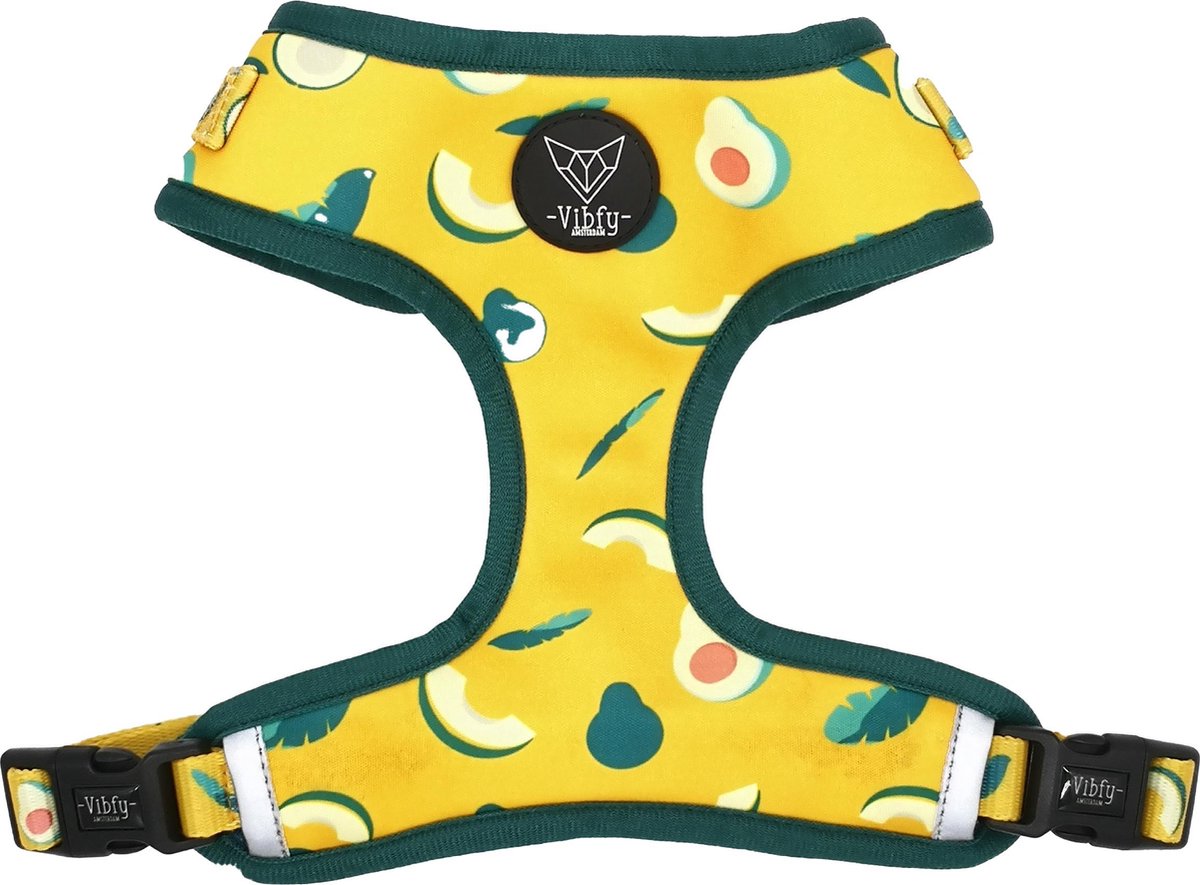 Vibfy - Flexity Y - Duurzaam honden tuig/harnas - Avocado Yellow! - Maat XL - 57 – 86 CM