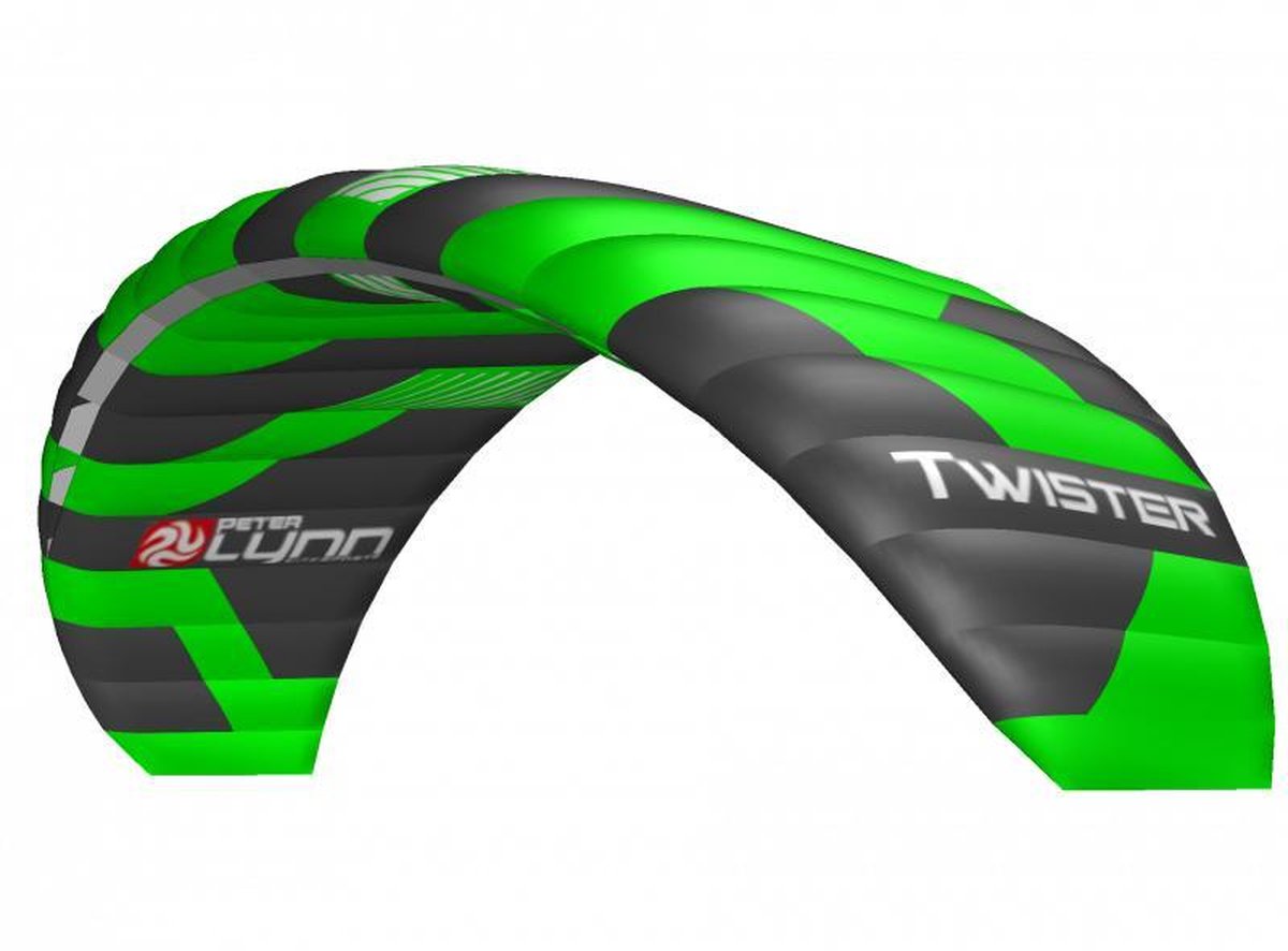 Peter Lynn Twister 7.5 complete (bar) - Matrasvlieger - Ervaren - Groen - 4 lijns - Control Bar