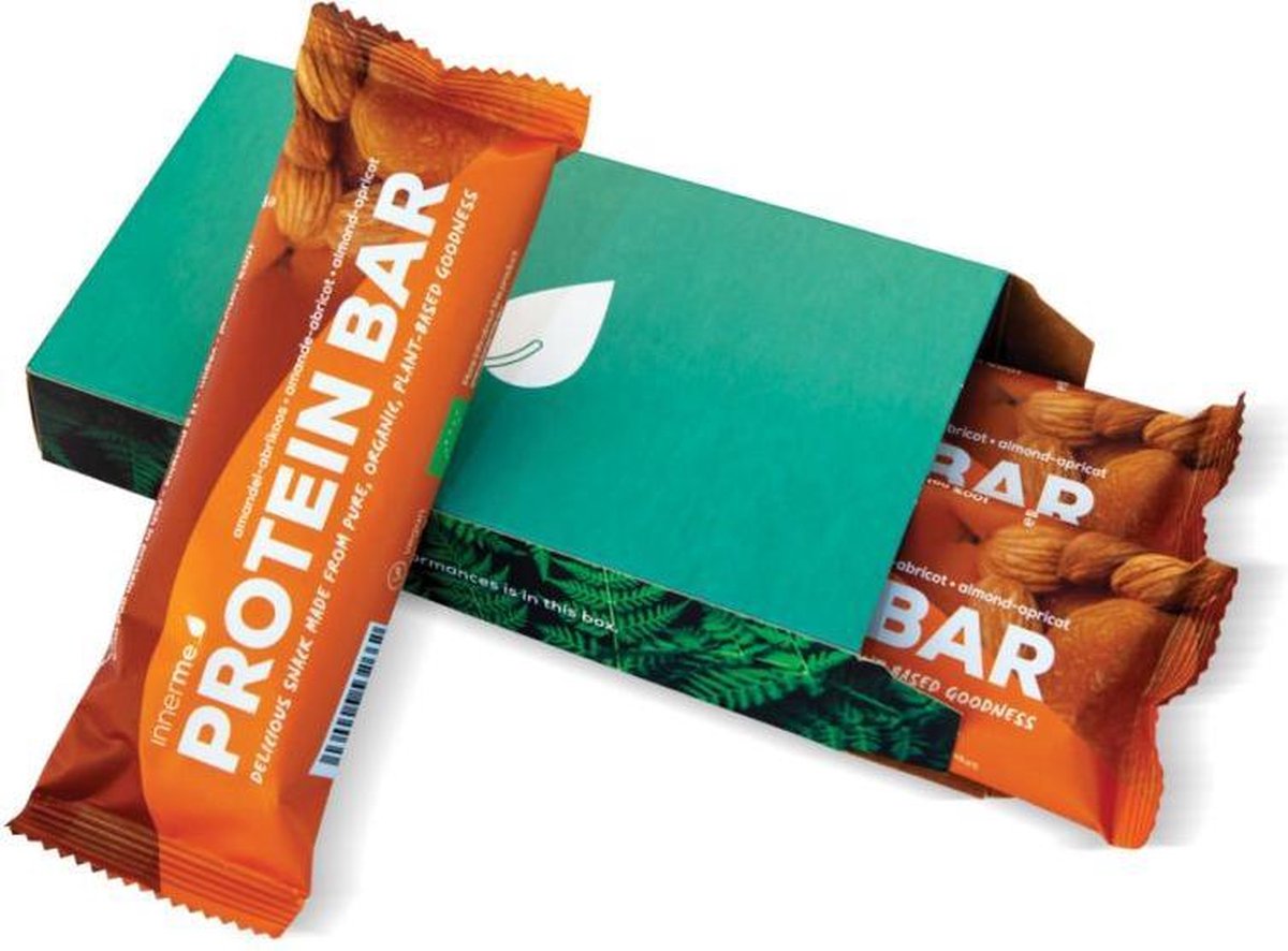 Innerme Protein Bar 'Amandel-Abrikoos' - biologische eiwitrepen - vegan protein - 3 proteine repen 50g