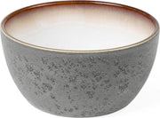 Bitz - Kom keramiek grijs / crème - Diameter 14 cm - Hoogte 7 cm