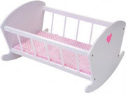 Angel Toys - Poppen schommelbedje - wit/roze - 50x30x40 centimeter