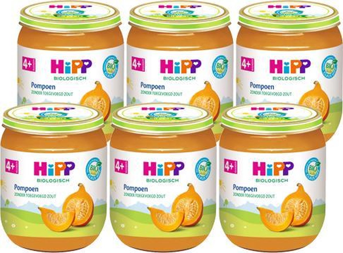 HiPP BIO maaltijd vanaf 4 maanden - Pompoen - 6 stuks 125gr