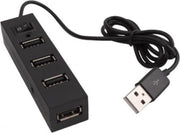 Coretek USB hub met 4 poorten en aan/uit schakelaar - USB2.0 - busgevoed / zwart - 0
