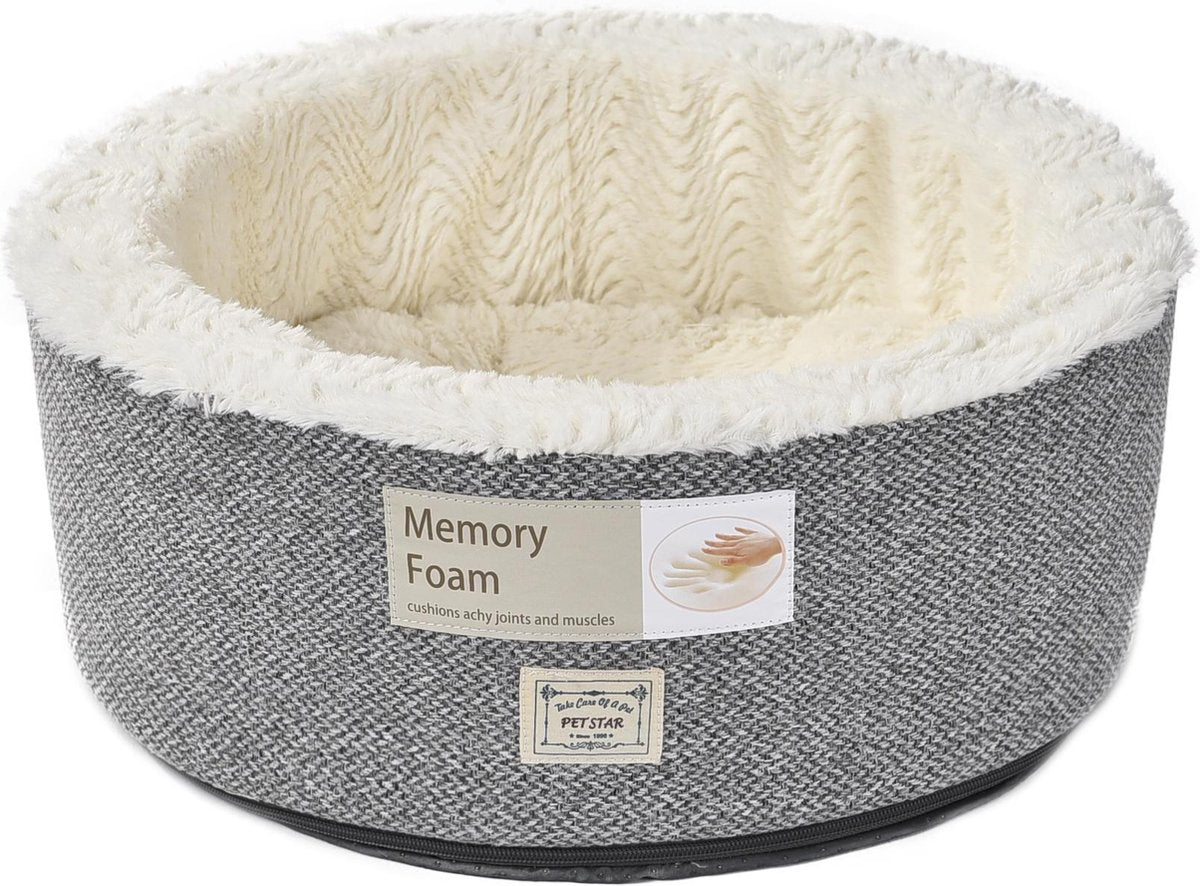Topmast Donut Hondenmand - Kattenmand Zacht Fleece - 43 cm - Grijs