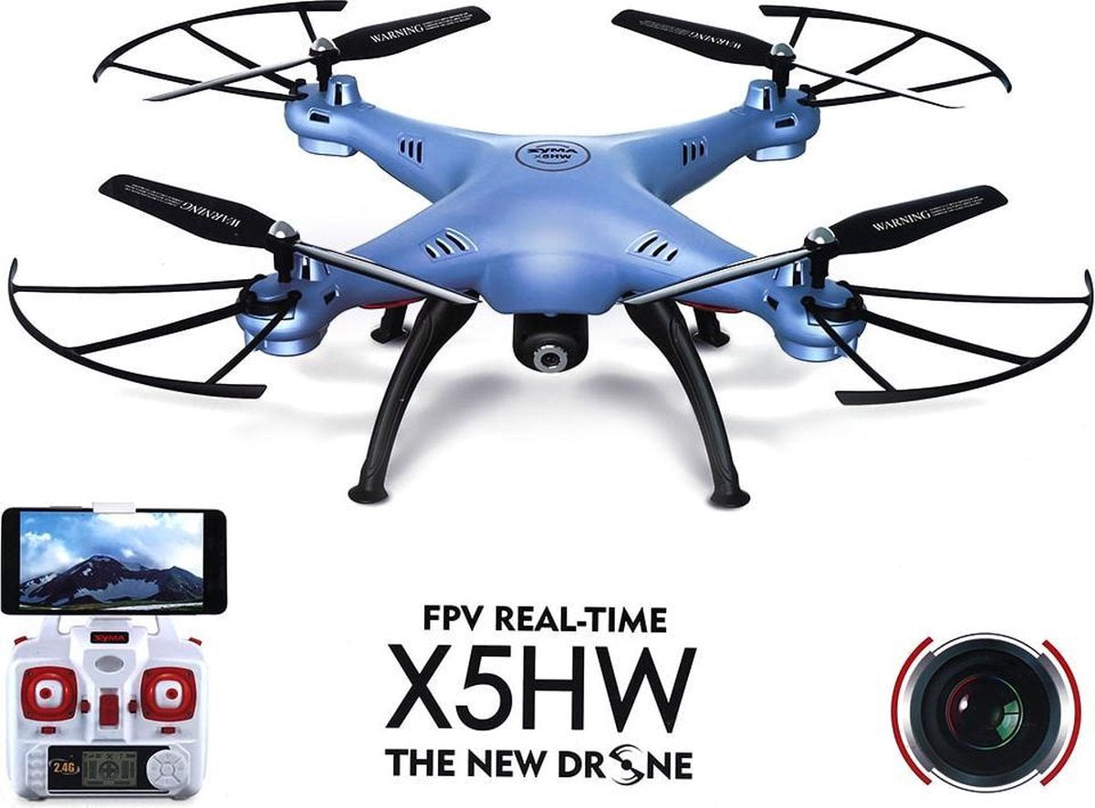 Syma  X5HW live Camera Drone FPV Real-Time + (batterijen 4x AA Kingever Gold)
