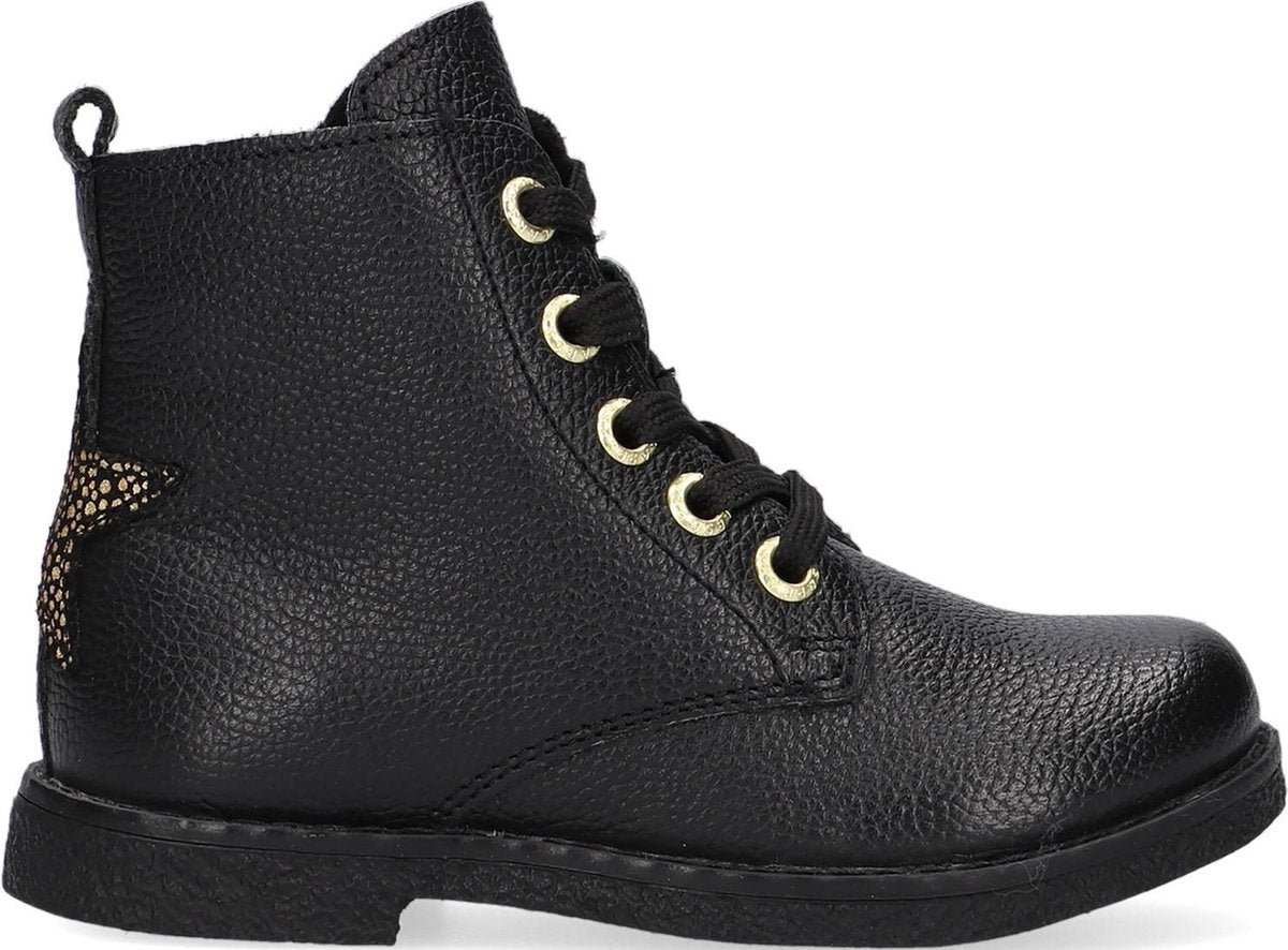 Apples & Pears B0010706 Veterboots - Laarzen Met Veters - Meisjes - Zwart - Maat 27