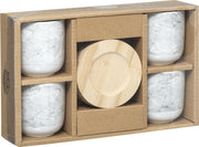 Atmosphera design koffietassen 4 stuks - Wit - 13cl - Tassen met onderzetter