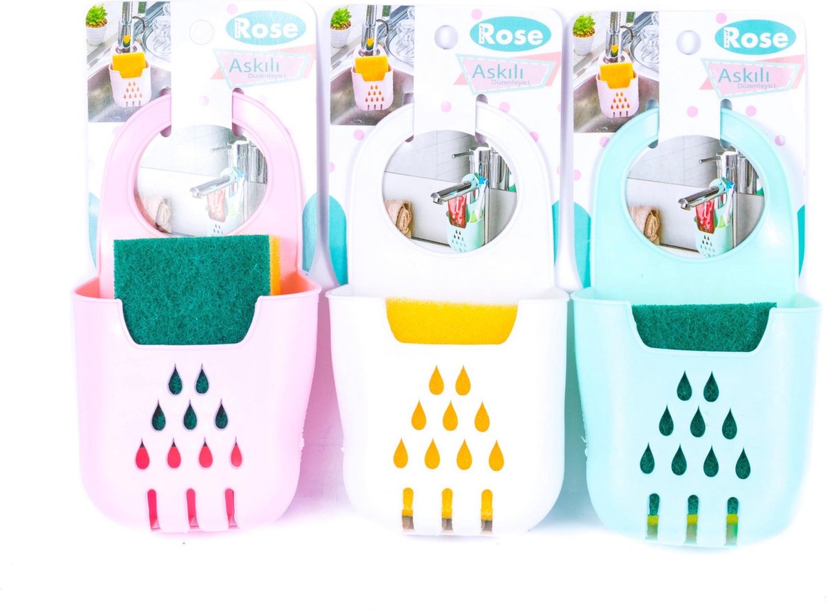 Sponshouder Roze| Zeephouder | Tandpasta/borstelhouder | Gootsteen Organizer