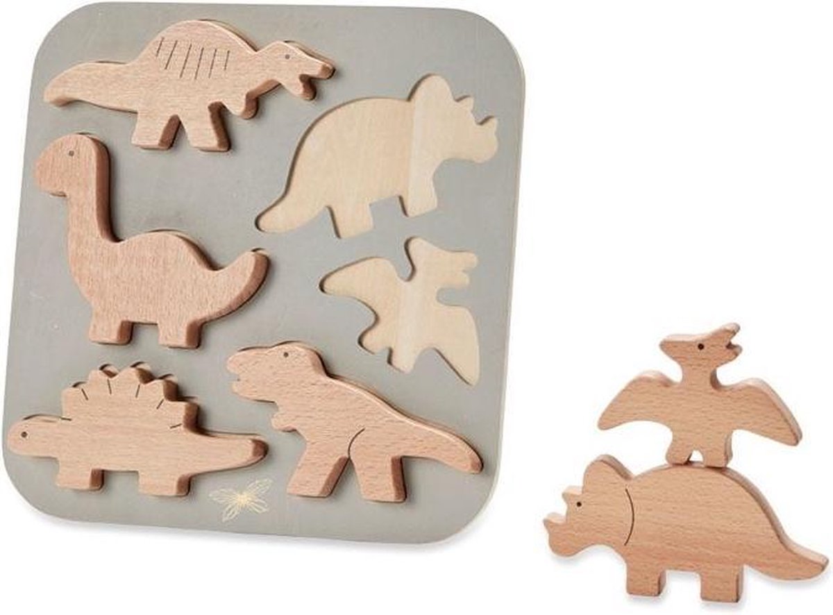 Byastrup Vormenpuzzel Dinosaurussen Junior Hout 6 Stukjes