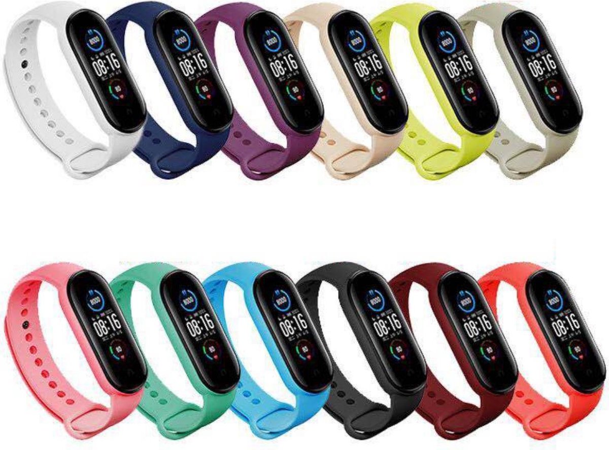 5 Stuks - Horlogebandje voor Mi Band 5 - Sportarmband - Slimme Horlogeband voor Mi Band 5 - Veelkleurig