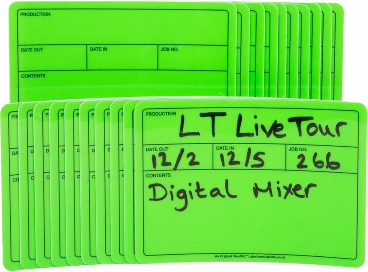 Visi-PAL™ Tour Label 178mm x 127mm Fluor Groen