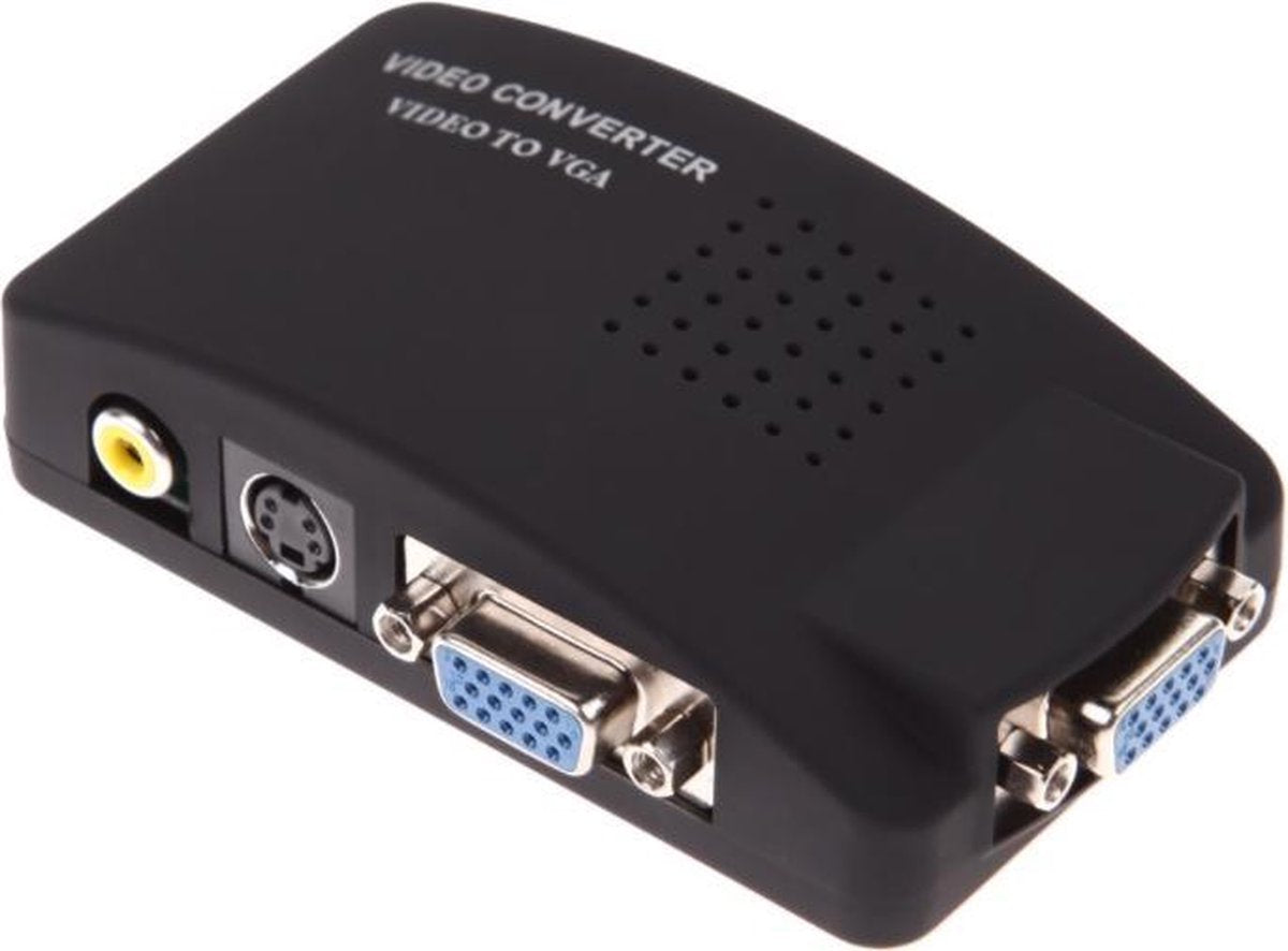 Coretek Composiet RCA en S-VHS naar VGA video converter / zwart