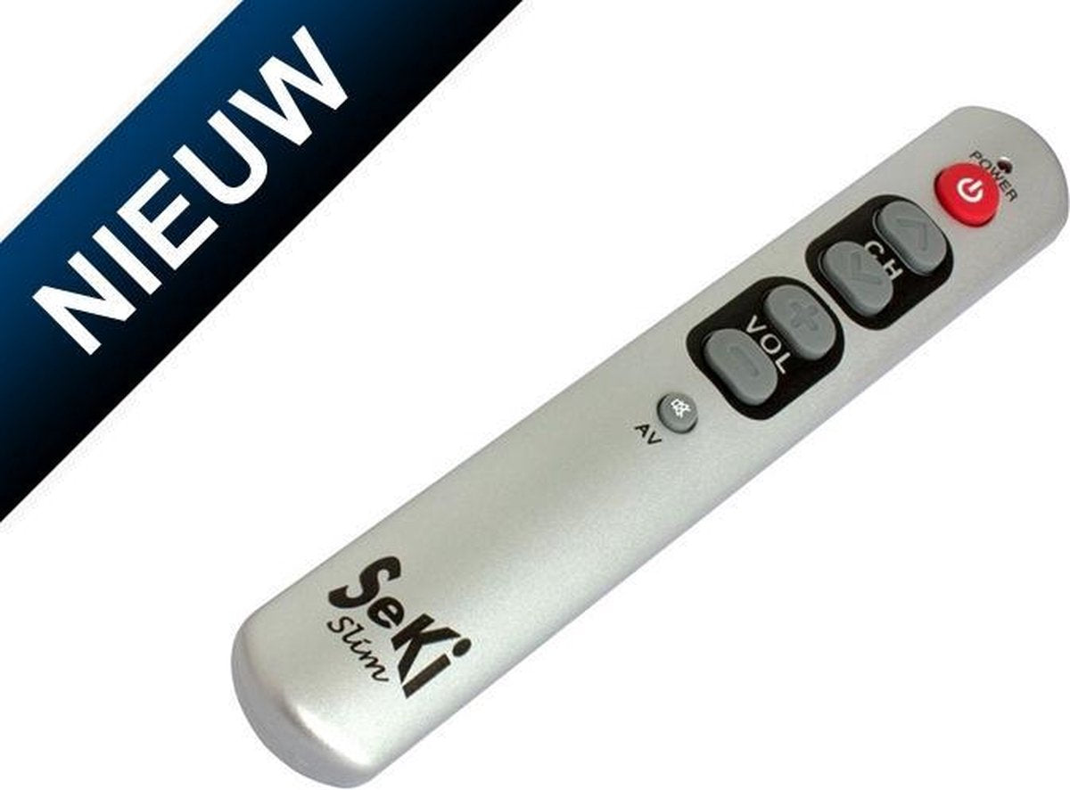 Senioren / Slechtzienden universele afstandsbediening Seki Slim - Zilver