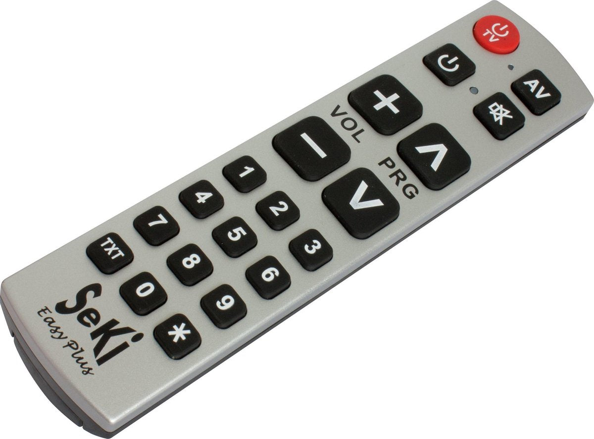 Senioren / Slechtzienden universele afstandsbediening Seki Easy Plus - Zilver/Zwart