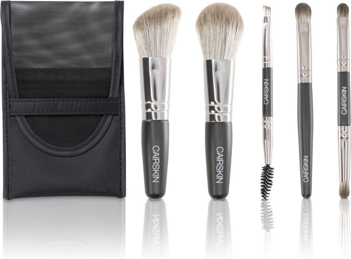 CAIRSKIN THE BASICS Mini Brush Set - Trending Travel Set + Beauty Etui - New 2021 - Face Foundation