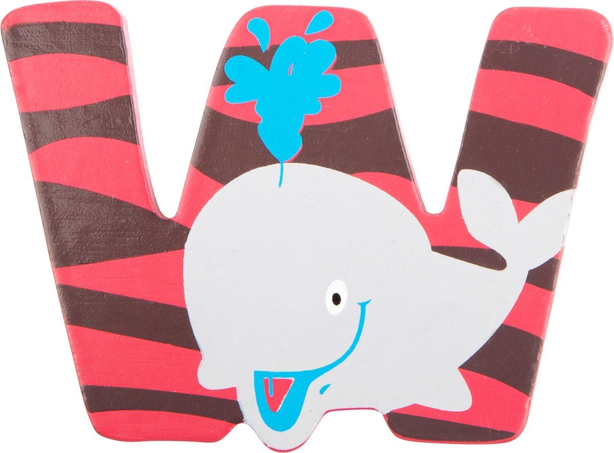 Small Foot Alfabet Dieren Letter W Hout 8 Cm