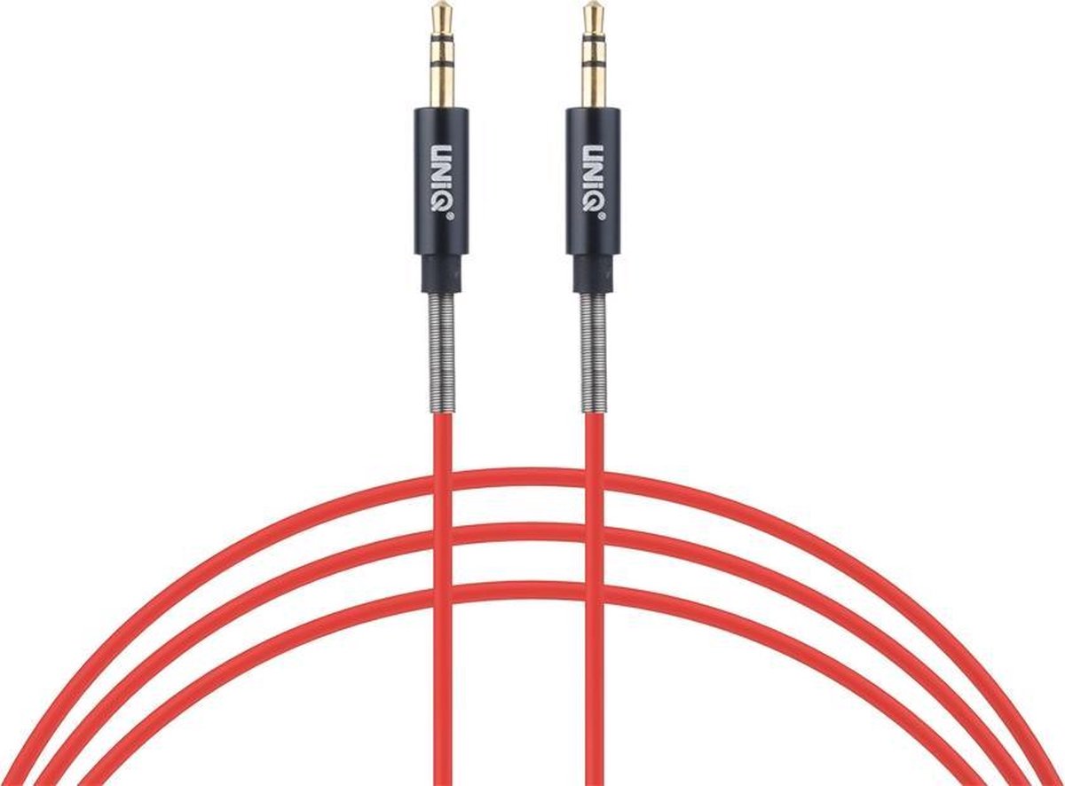 UNIQ Accessory Audiokabel Anti-Winding AUX - Rood
