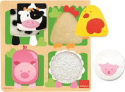 Goula Houten Puzzel - Boerderijdieren - 4 Stukjes