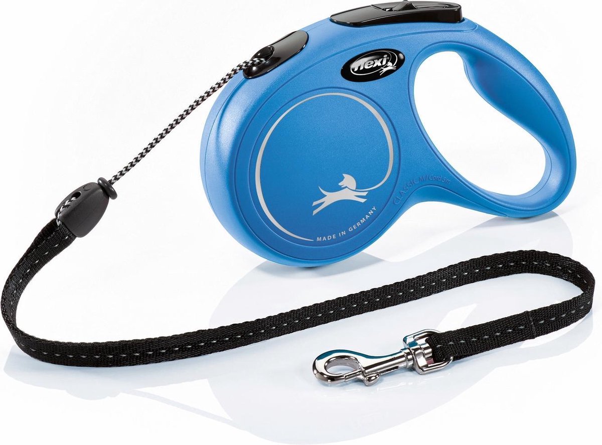 Flexi New Classic - Hondenriem - Koord - Blauw - M - 5 m