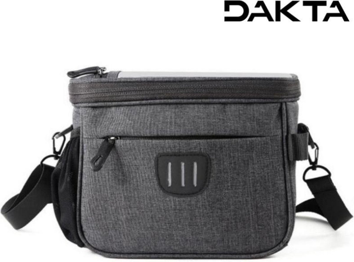 Dakta® Fietstas Stuur | Stuurtas Fiets | 5 Liter | Afneembaar | Grijs
