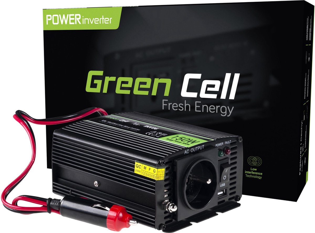 300W (150W continu) DC 12V naar AC 230V met USB Stroom Inverter Converter