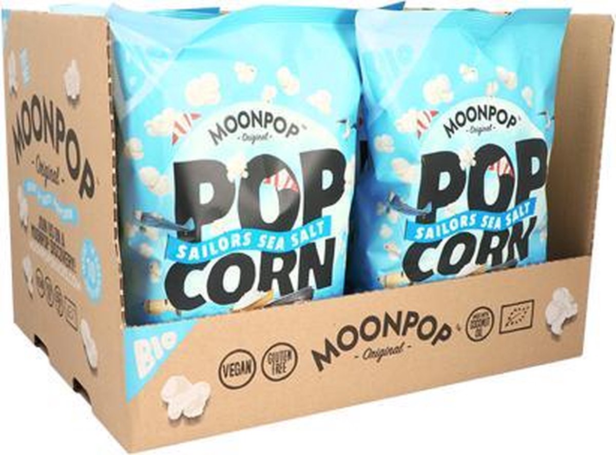 Moonpop - Popcorn -  Sailor Sea Salt - 600g - 10 stuks