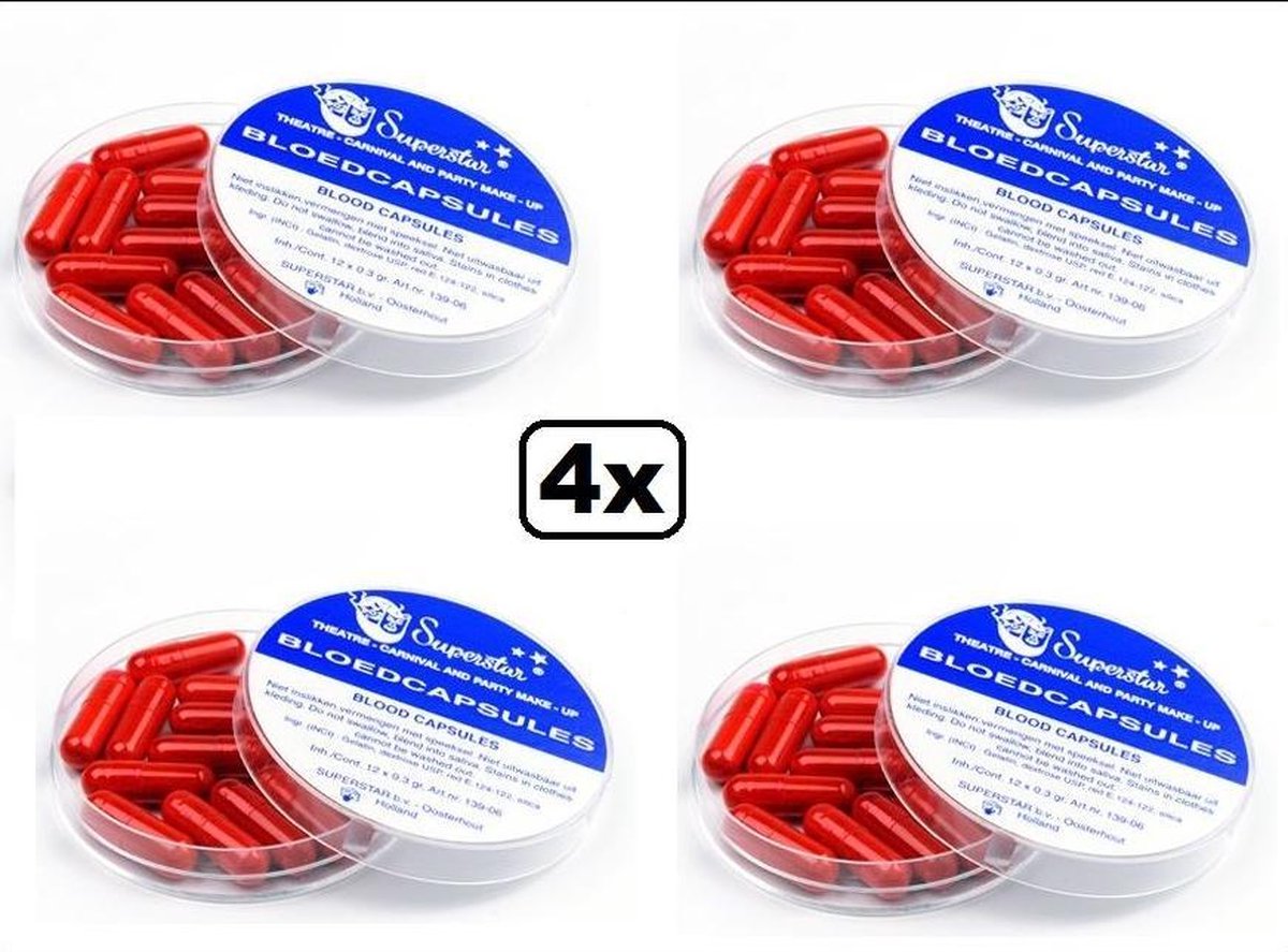 4x Doosje Bloedcapsules 12 stuks Superstar