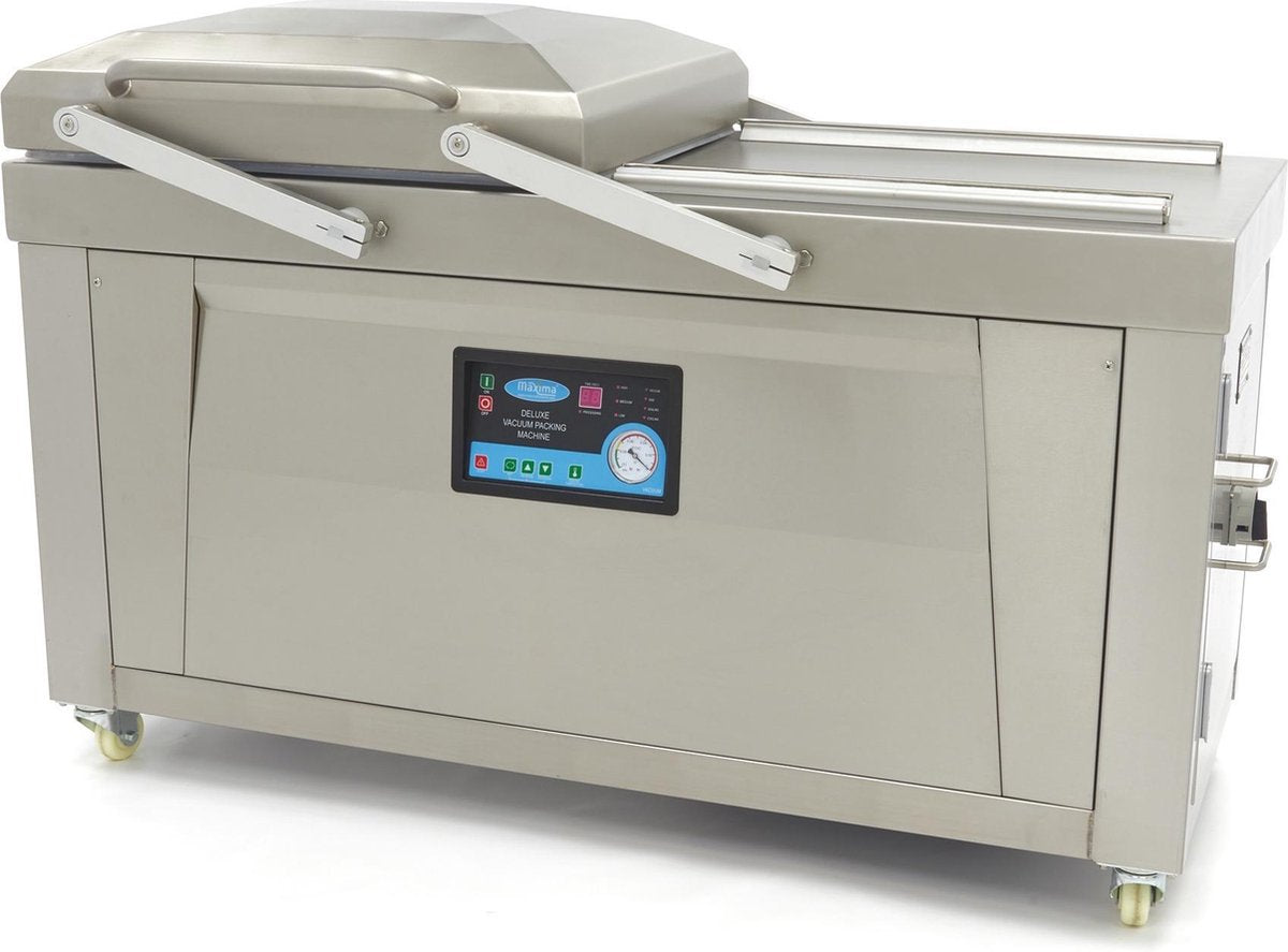 Vacuummachine - 600 mm Sealbalk - Dubbele Kamer - RVS - Volledig Instelbaar - Kamer: B760 x D600 x H160 mm - Vloermodel - Vacumeermachine - Maxima