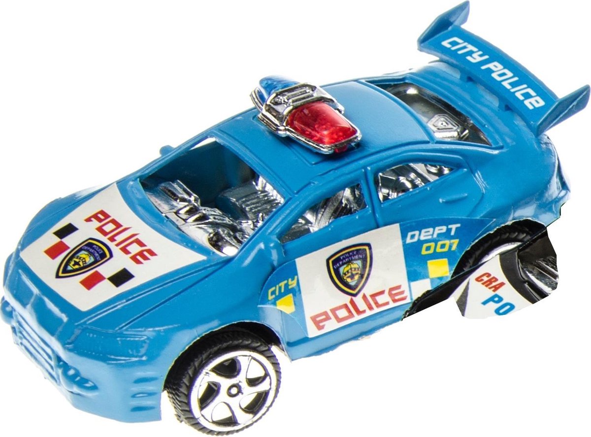 Lg-imports Politieauto Junior 8 Cm Blauw