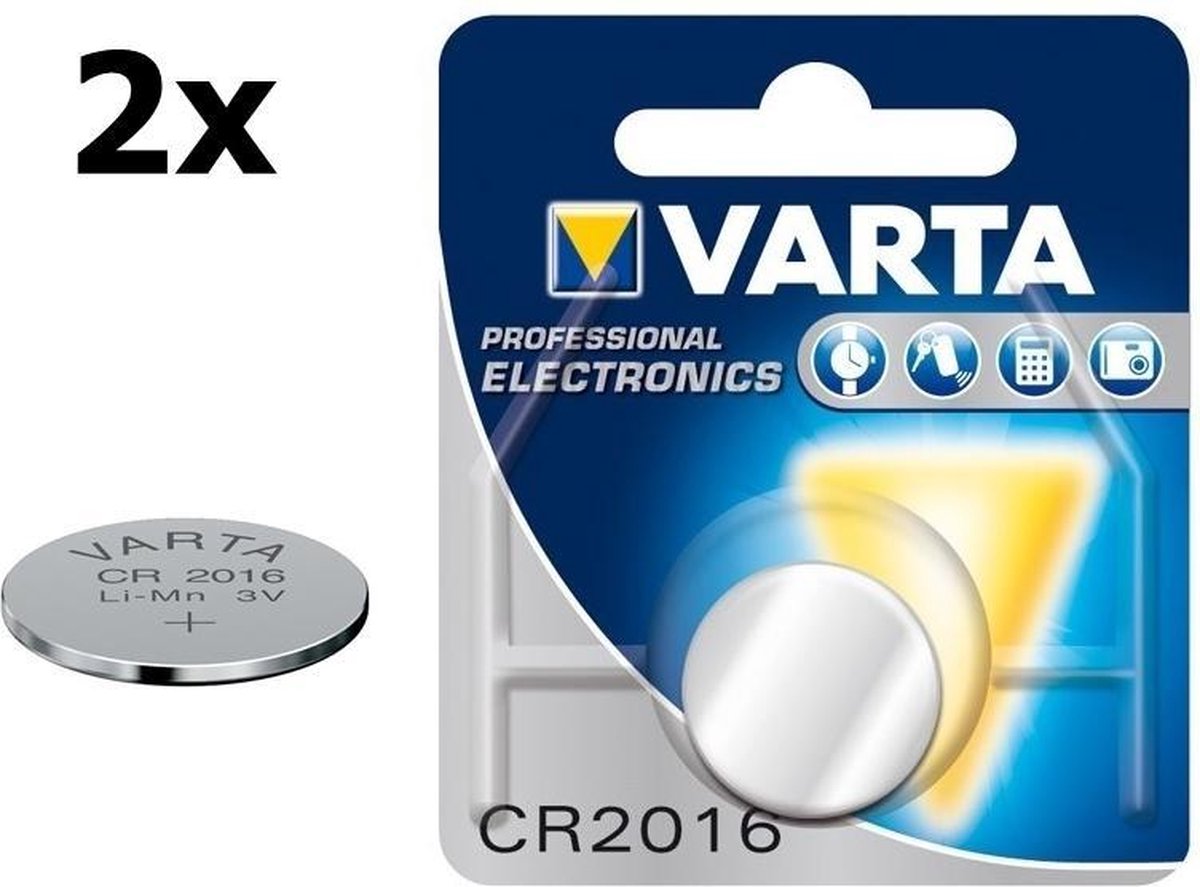 2 Stuks - Varta CR2016 Professional Electronics 3V 90mAh Lithium knoopcel