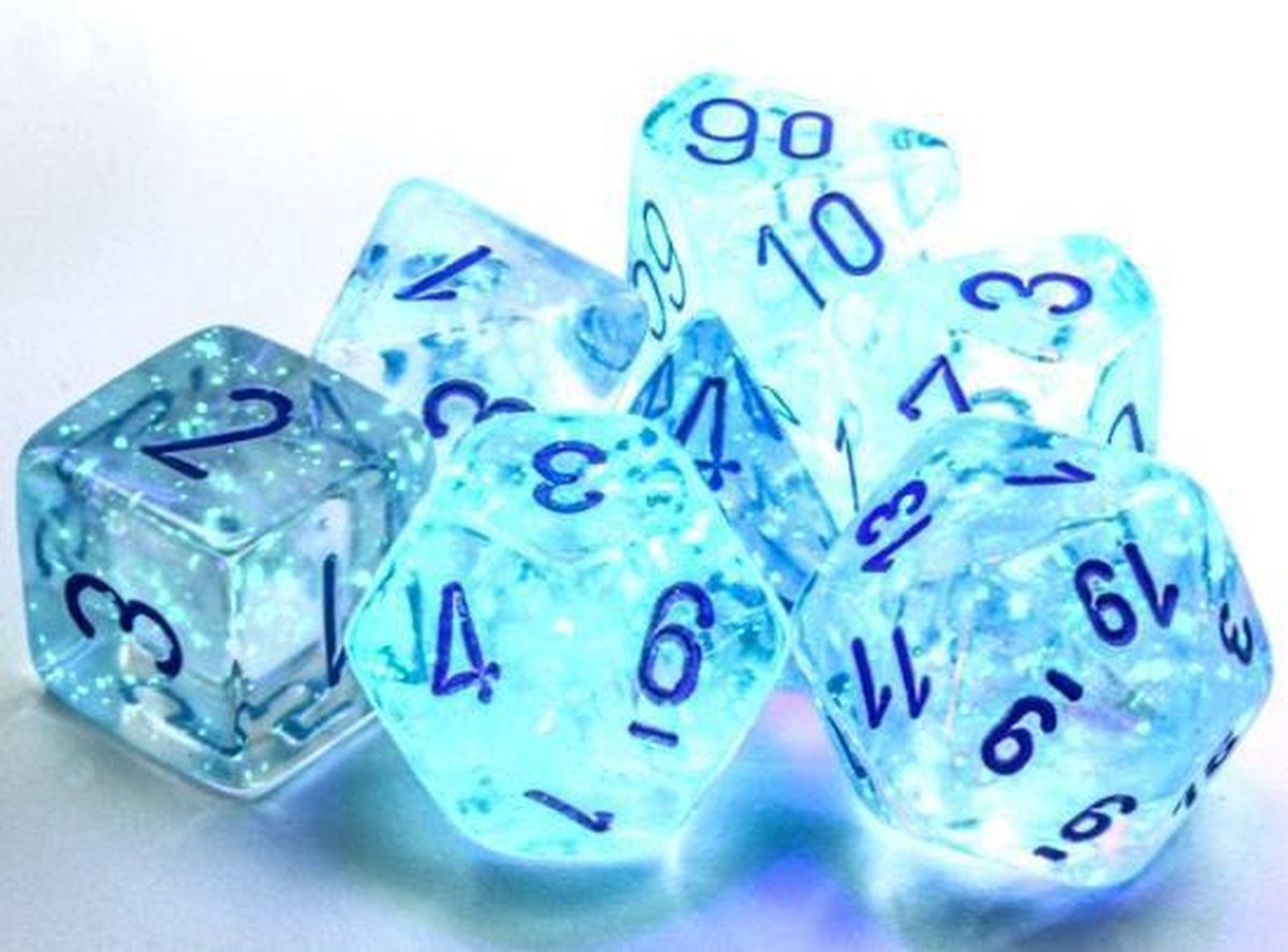 Chessex 7-Die set Borealis Luminary  - Icicle/Light Blue
