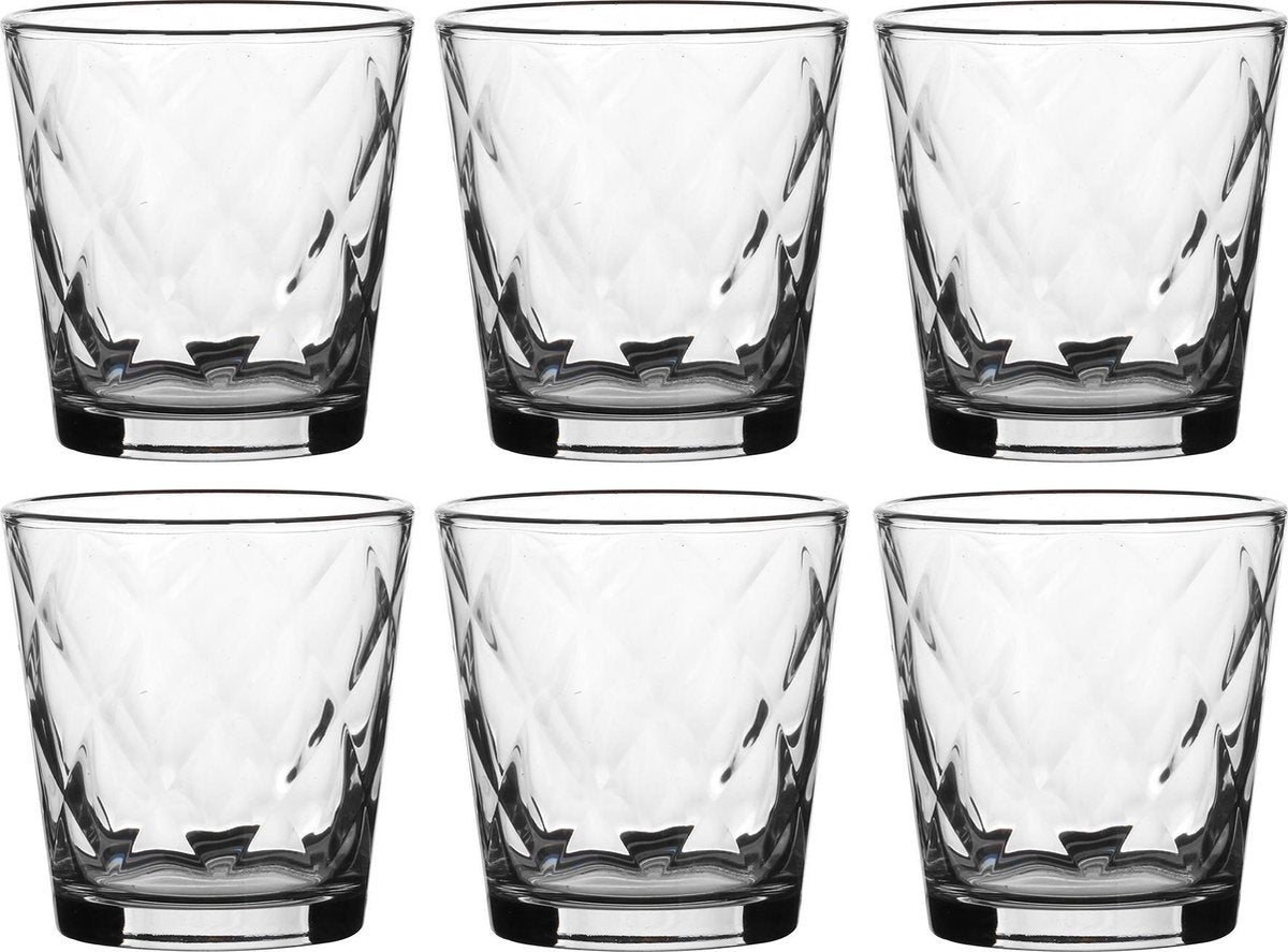 9x Kaleido waterglazen set 240 ml transparant - Keukenbenodigdheden - Glazen - Drinkglazen