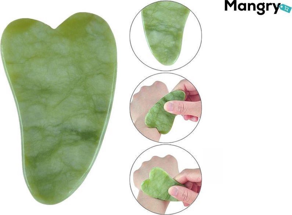 100% Natuurlijke Jade steen - Jade Roller Gezichtsmassage | Luxe Gezichtsroller | Anti Rimpel Gezichtsroller | Anti donkere kringen | Anti rimpels | Gezichtsmassage | Afvalstoffen reiniger | Jade Roller- Mangry