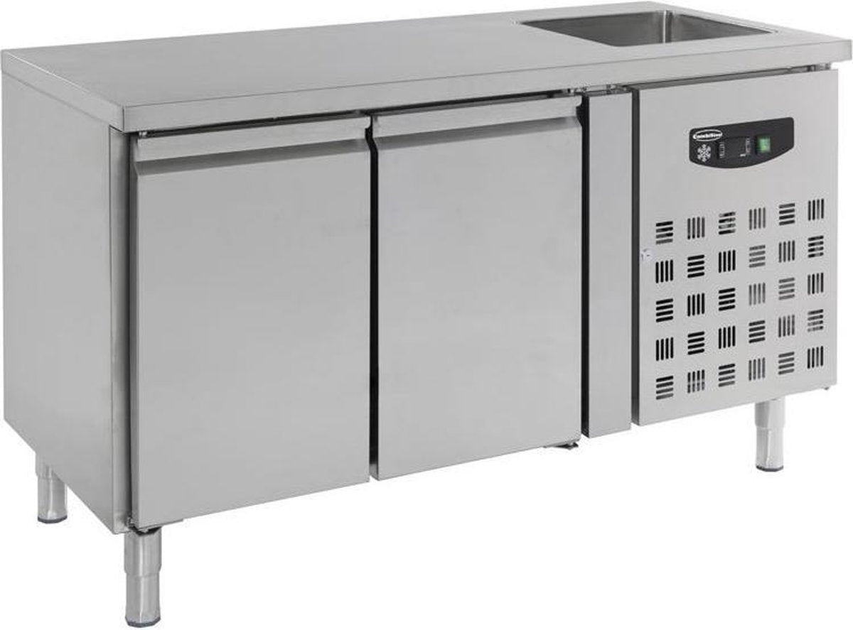 Professionele Koelwerkbank Spoelbak | 2 Deuren | Standard Line | RVS | Combisteel | 7450.0210 | Horeca