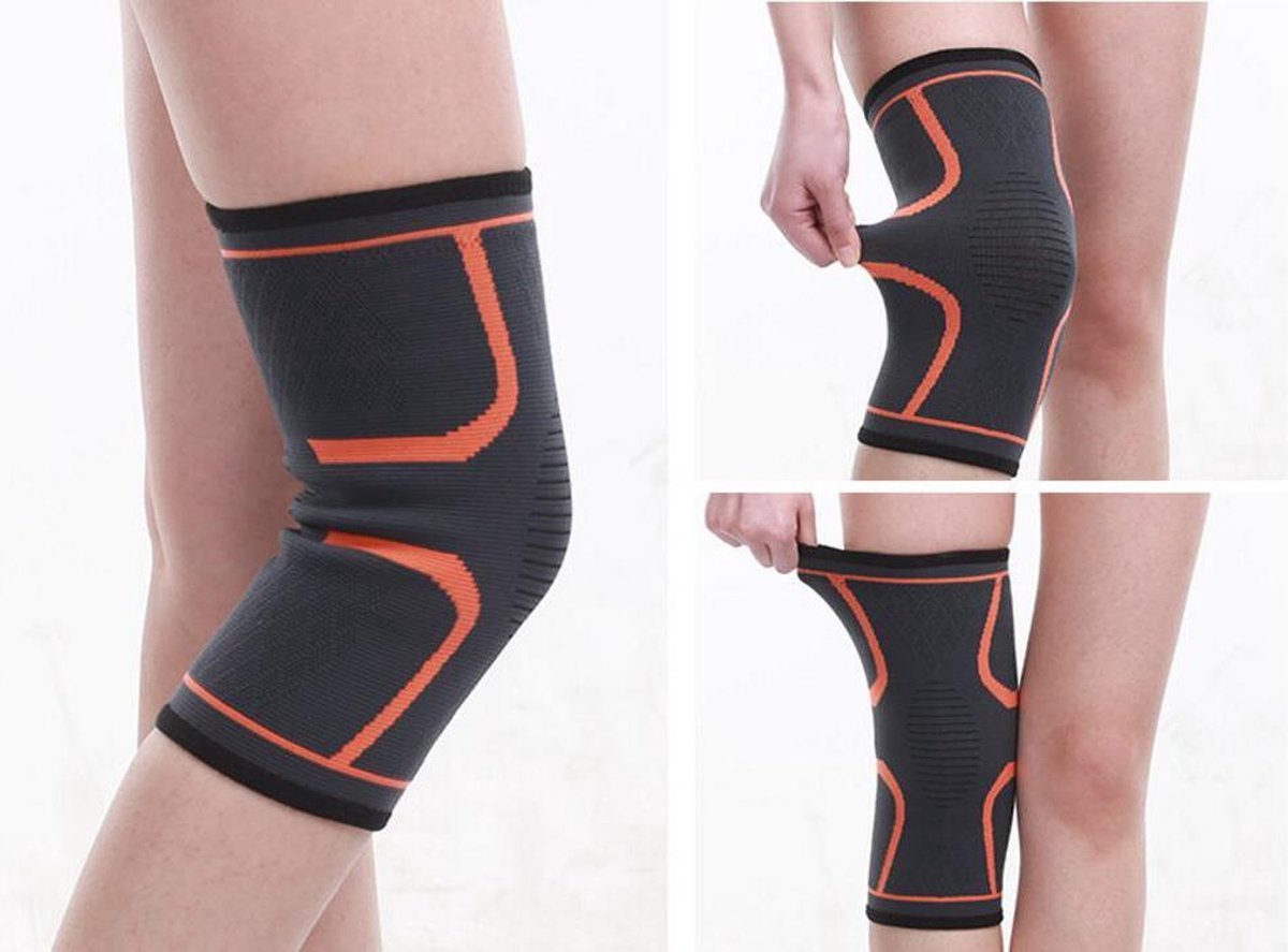 Kniebrace Zwart/Oranje - Large