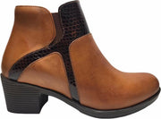 manlisa snake  5.5 cm haklaarsje W232-7003 camel/dk bruin  mt 37