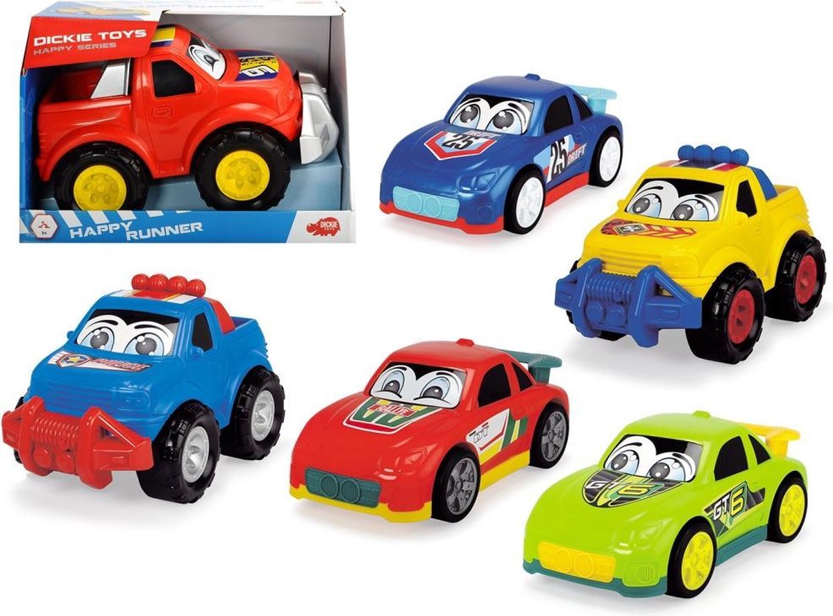 Dickie Toys Happy Runner Auto 27 cm 6 Stuks Assorti