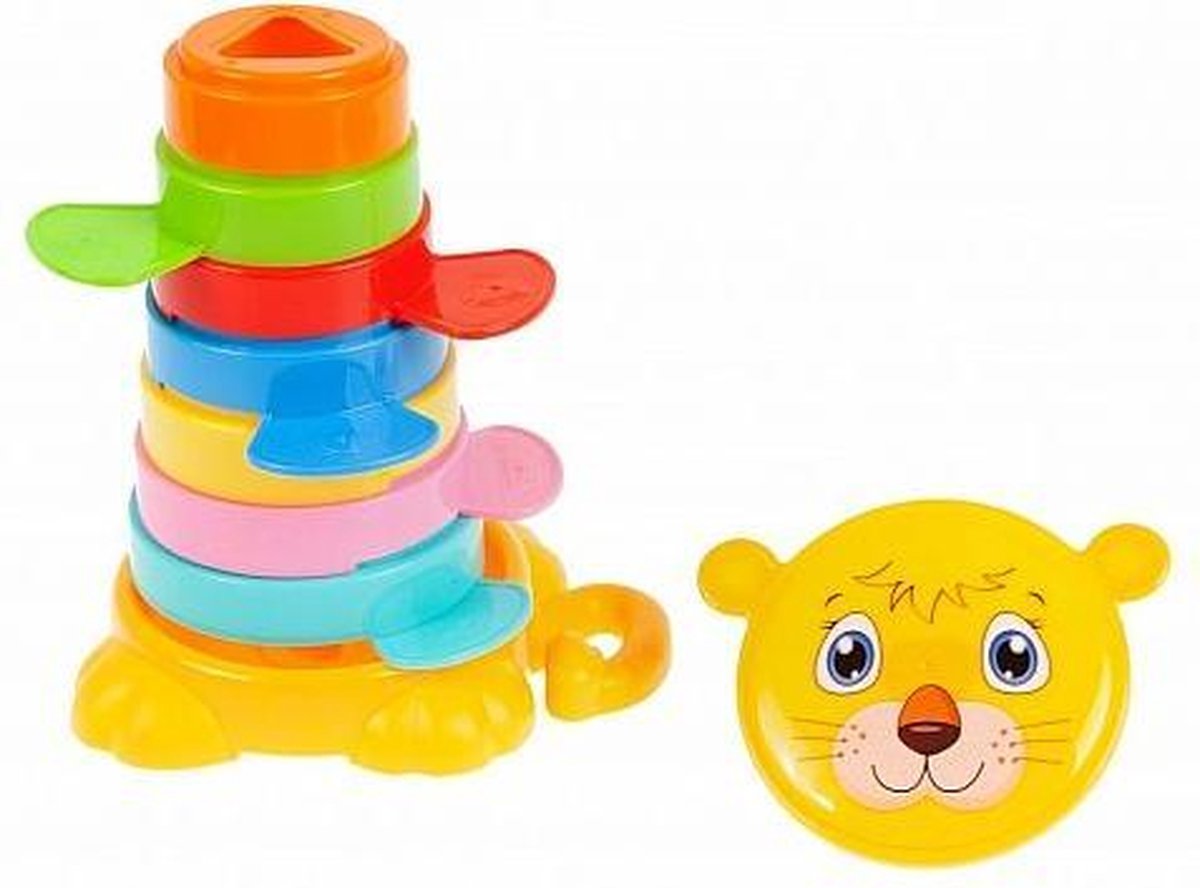 Bam Bam - Vrolijke Educatieve speelgoed toren tijger - Stapel Speelgoed bakjes - Baby Speelgoed 1 jaar jongens en meisjes - Motorische ontwikkeling speelgoed - Baby speelgoed 6 maanden - Speelgoed voor in bad