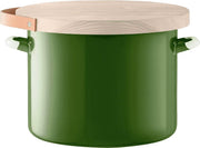 L.S.A. Utility Voorraadpot - Incl. Eikenhouten Deksel - Geëmailleerd Staal - Ø 31 x 25 cm - Groen