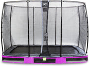 Trampoline EXIT Elegant inground - 214x366cm met Economy veiligheidsnet - paars
