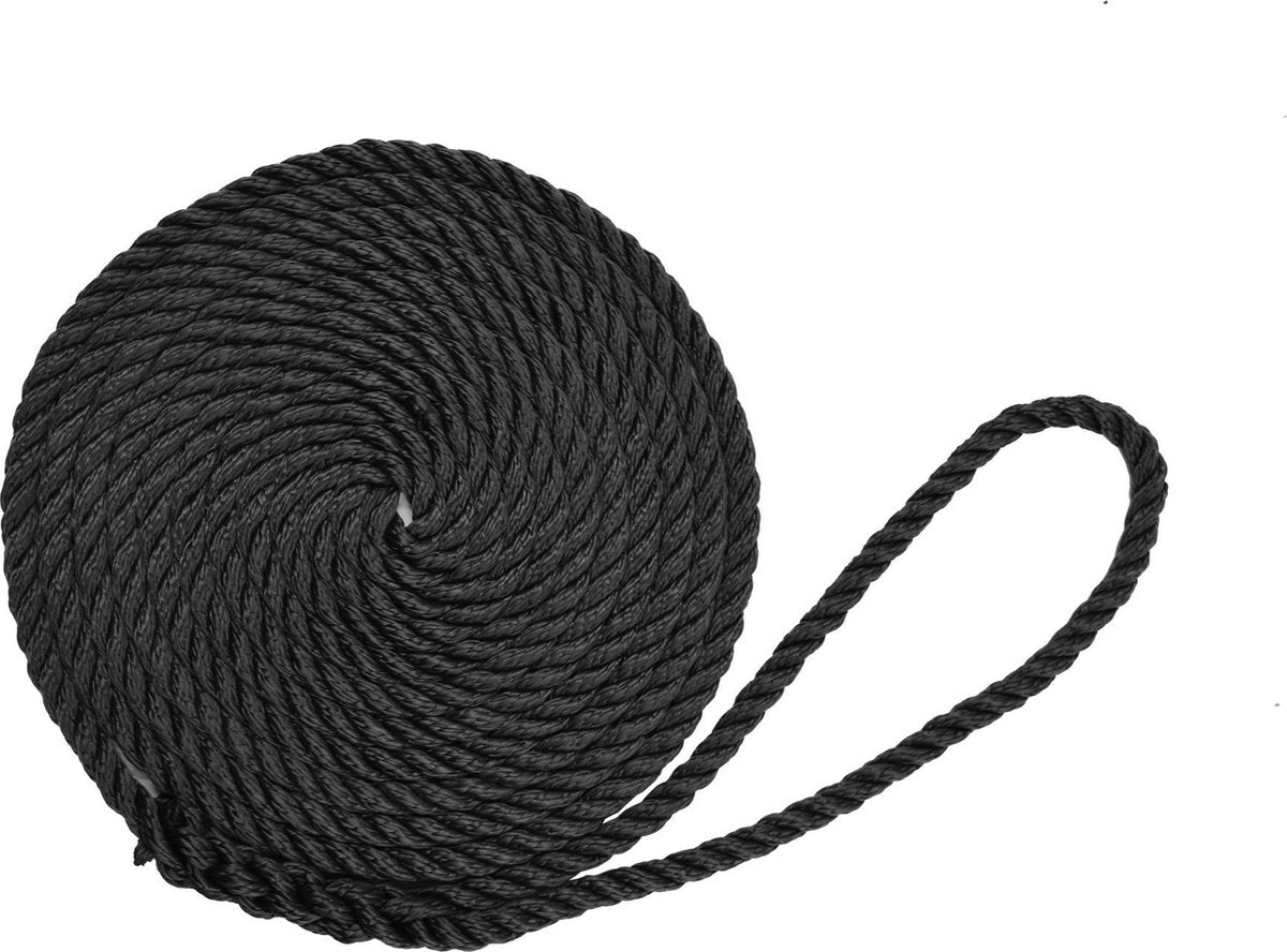FES Landvast met oogsplits zwart 14meter 14mm